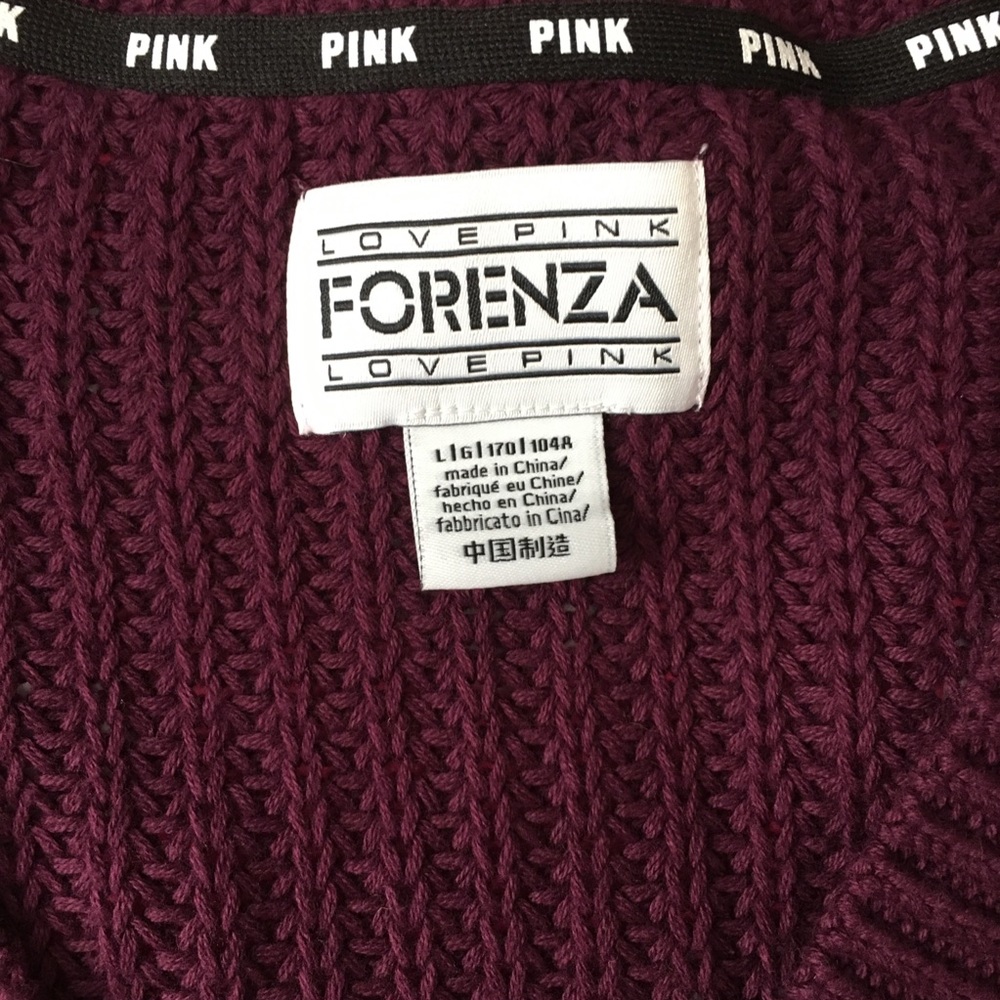 HTF PINK Victoria’s Secret Heritage Oversized V-Neck Sweater Top NWT - Picture 8 of 8